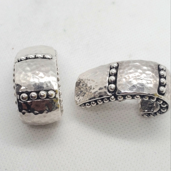 NWOT Sterline Silver SS 925 large Clip-on Hoops/earrings - Picture 2 of 6